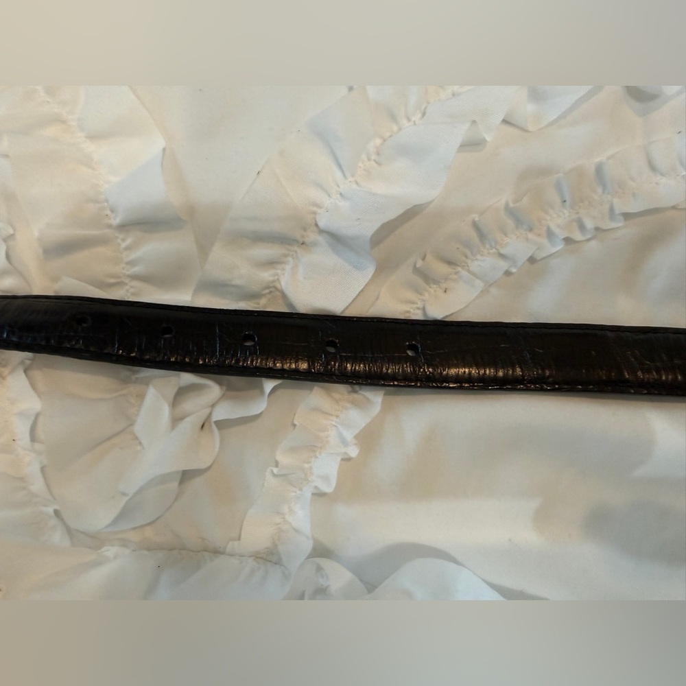 Brighton Silver Buckle Reversible Black / Brown Croc Embossed Leather Belt Sz XL - Picture 7 of 11
